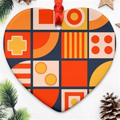 Square Shapes Pattern Design Ornament (heart)