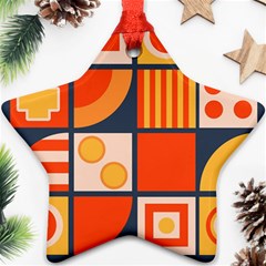 Square Shapes Pattern Design Ornament (star)