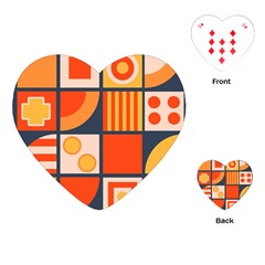 Square Shapes Pattern Design Playing Cards Single Design (heart)