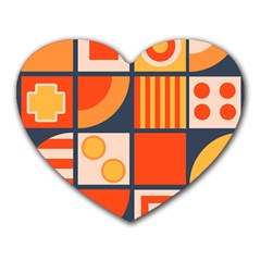 Square Shapes Pattern Design Heart Mousepad by Loisa77