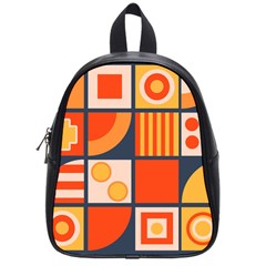 Square Shapes Pattern Design School Bag (small) by Loisa77