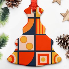 Square Shapes Pattern Design Christmas Tree Ornament (two Sides)