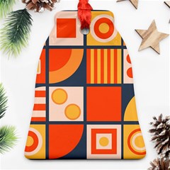 Square Shapes Pattern Design Bell Ornament (two Sides)