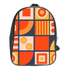 Square Shapes Pattern Design School Bag (xl) by Loisa77