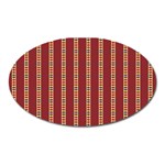 Template Background Red Strip Oval Magnet Front