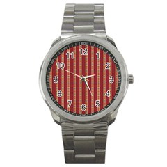 Template Background Red Strip Sport Metal Watch