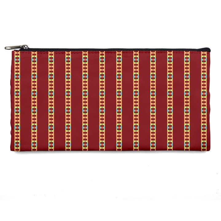 Template Background Red Strip Pencil Case