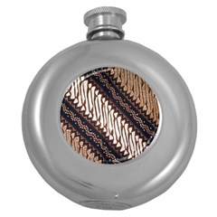 Batik Indonesian Culture Indonesia Authentic Round Hip Flask (5 Oz) by Perong