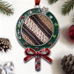 Batik Indonesian Culture Indonesia Authentic Metal X Mas Lollipop with Crystal Ornament Front