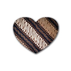 Batik Indonesian Culture Indonesia Authentic Rubber Heart Coaster (4 Pack) by Perong