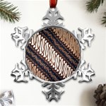 Batik Indonesian Culture Indonesia Authentic Metal Small Snowflake Ornament Front