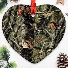 Realtree Camo Seamless Pattern Ornament (heart)