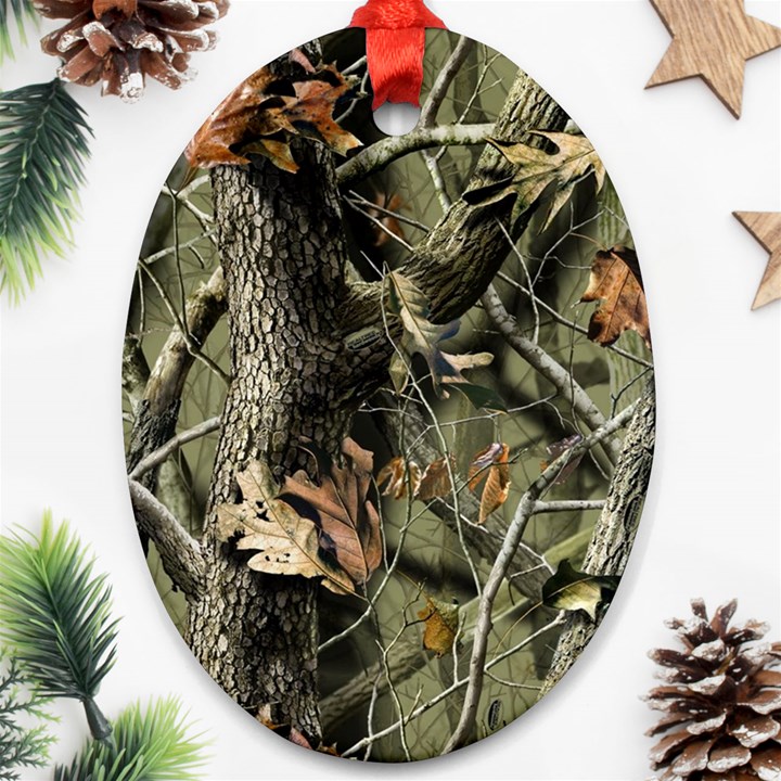 Realtree Camo Seamless Pattern Oval Ornament (Two Sides)