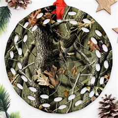 Realtree Camo Seamless Pattern Round Filigree Ornament (two Sides)