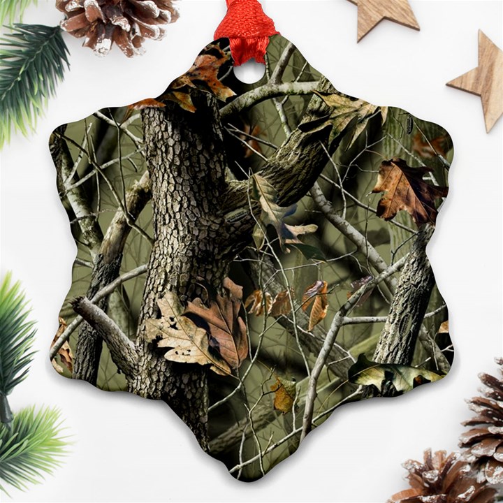 Realtree Camo Seamless Pattern Snowflake Ornament (Two Sides)