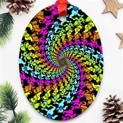 3d Grateful Dead 90 s Neon Dancing Bears Ornament (oval)