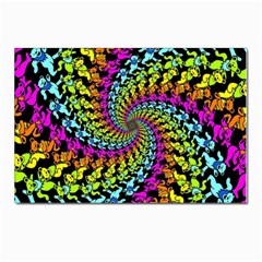 3d Grateful Dead 90 s Neon Dancing Bears Postcard 4 x 6  (pkg Of 10) by Perong