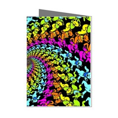 3d Grateful Dead 90 s Neon Dancing Bears Mini Greeting Cards (pkg Of 8)