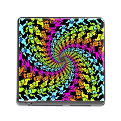 3d Grateful Dead 90 s Neon Dancing Bears Memory Card Reader (square 5 Slot) by Perong