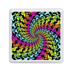 3d Grateful Dead 90 s Neon Dancing Bears Memory Card Reader (square) by Perong