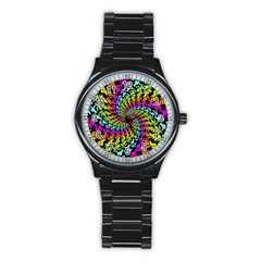 3d Grateful Dead 90 s Neon Dancing Bears Stainless Steel Round Watch by Perong