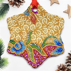 Batik Indonesian Culture Indonesia Authentic Snowflake Ornament (two Sides)