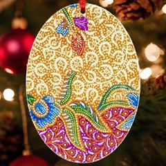 Batik Indonesian Culture Indonesia Authentic Uv Print Acrylic Ornament Oval by Perong