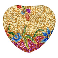 Batik Indonesian Culture Indonesia Authentic Heart Glass Fridge Magnet (4 Pack) by Perong