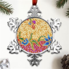 Batik Indonesian Culture Indonesia Authentic Metal Small Snowflake Ornament by Perong