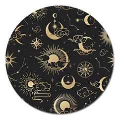 Asian Seamless Pattern With Clouds Moon Sun Stars Vector Collection Oriental Chinese Japanese Korean Magnet 5  (round) by Perong