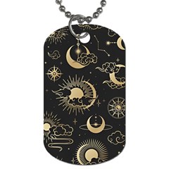 Asian Seamless Pattern With Clouds Moon Sun Stars Vector Collection Oriental Chinese Japanese Korean Dog Tag (one Side) by Perong