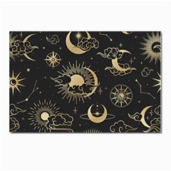 Asian Seamless Pattern With Clouds Moon Sun Stars Vector Collection Oriental Chinese Japanese Korean Postcard 4 x 6  (pkg Of 10) by Perong