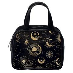 Asian Seamless Pattern With Clouds Moon Sun Stars Vector Collection Oriental Chinese Japanese Korean Classic Handbag (one Side) by Perong