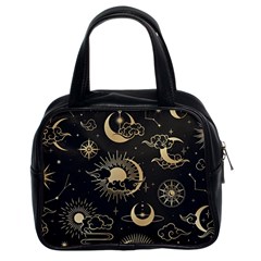 Asian Seamless Pattern With Clouds Moon Sun Stars Vector Collection Oriental Chinese Japanese Korean Classic Handbag (two Sides) by Perong