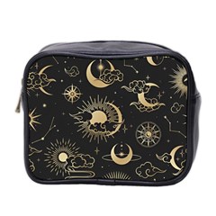 Asian Seamless Pattern With Clouds Moon Sun Stars Vector Collection Oriental Chinese Japanese Korean Mini Toiletries Bag (two Sides) by Perong