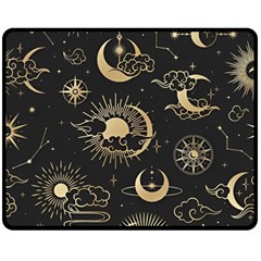 Asian Seamless Pattern With Clouds Moon Sun Stars Vector Collection Oriental Chinese Japanese Korean Fleece Blanket (medium) by Perong