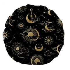 Asian Seamless Pattern With Clouds Moon Sun Stars Vector Collection Oriental Chinese Japanese Korean Large 18  Premium Flano Round Cushions