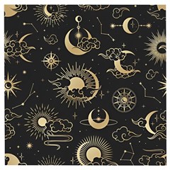 Asian Seamless Pattern With Clouds Moon Sun Stars Vector Collection Oriental Chinese Japanese Korean Wooden Puzzle Square by Perong