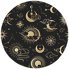 Asian Seamless Pattern With Clouds Moon Sun Stars Vector Collection Oriental Chinese Japanese Korean Wooden Puzzle Round by Perong