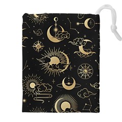 Asian Seamless Pattern With Clouds Moon Sun Stars Vector Collection Oriental Chinese Japanese Korean Drawstring Pouch (4xl) by Perong