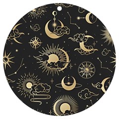 Asian Seamless Pattern With Clouds Moon Sun Stars Vector Collection Oriental Chinese Japanese Korean Uv Print Acrylic Ornament Round