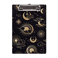 Asian Seamless Pattern With Clouds Moon Sun Stars Vector Collection Oriental Chinese Japanese Korean A5 Acrylic Clipboard by Perong