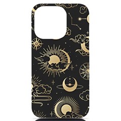 Asian Seamless Pattern With Clouds Moon Sun Stars Vector Collection Oriental Chinese Japanese Korean Iphone 14 Pro Black Uv Print Case by Perong