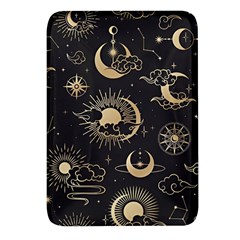 Asian Seamless Pattern With Clouds Moon Sun Stars Vector Collection Oriental Chinese Japanese Korean Rectangular Glass Fridge Magnet (4 Pack) by Perong