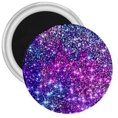 Purple Violet Glitter Galaxy Nebula Space Pattern 3  Magnets