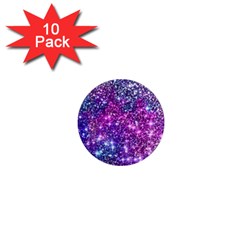 Purple Violet Glitter Galaxy Nebula Space Pattern 1  Mini Magnet (10 pack) 