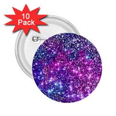 Purple Violet Glitter Galaxy Nebula Space Pattern 2.25  Buttons (10 pack) 