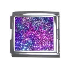 Purple Violet Glitter Galaxy Nebula Space Pattern Mega Link Italian Charm (18mm) by Perong