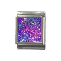 Purple Violet Glitter Galaxy Nebula Space Pattern Italian Charm (13mm) by Perong