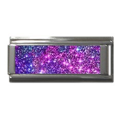 Purple Violet Glitter Galaxy Nebula Space Pattern Superlink Italian Charm (9mm)